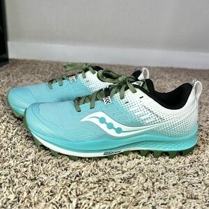 Saucony Peregrine 10 ST Trail Running Shoes Women’s Size 9.5 Blue Green Hiking